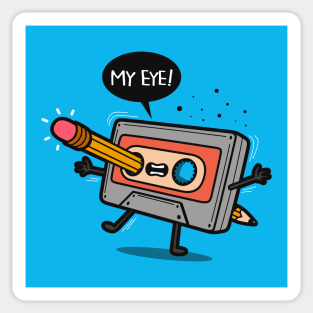 Funny Retro 80's 90's Cassette Tape Be Kind Rewind Funny Kawaii Cartoon Sticker